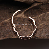 Rose Gold Classic Hammered Wave Seamless Clicker Hoop Ring