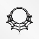 Blackline Venomous Spider Web Steel Seamless Clicker Hoop Ring