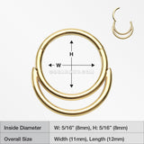 Golden Classic Double Loop Accent Clicker Hoop Ring