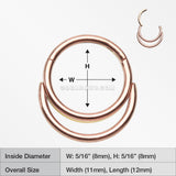 Rose Gold Classic Double Loop Accent Clicker Hoop Ring