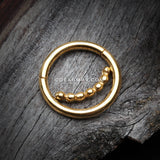 Golden Bali Beads Accent Clicker Hoop Ring