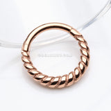 Rose Gold Classic Rope Seamless Clicker Hoop Ring