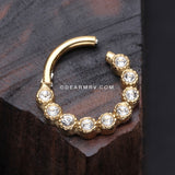 Golden Bubble Glam Sparkles Seamless Clicker Hoop Ring-Clear
