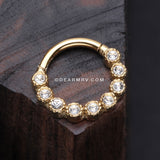 Golden Bubble Glam Sparkles Seamless Clicker Hoop Ring-Clear