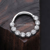 Bubble Glam Sparkles Seamless Clicker Hoop Ring-Clear