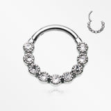 Bubble Glam Sparkles Seamless Clicker Hoop Ring-Clear