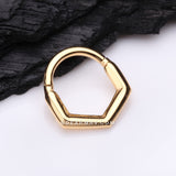 Golden Majestic Hexa Steel Seamless Clicker Hoop Ring