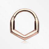 Rose Gold Majestic Hexa Steel Seamless Clicker Hoop Ring