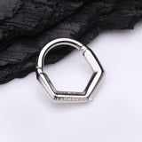 Majestic Hexa Steel Seamless Clicker Hoop Ring