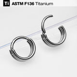 Implant Grade Titanium Triple Stack Hinged Segment Clicker Ring